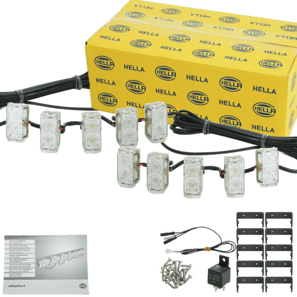 LEDayflex 2 daytime running light daytime running light set angular 12V Hella L+R DLR 2x 5 modules