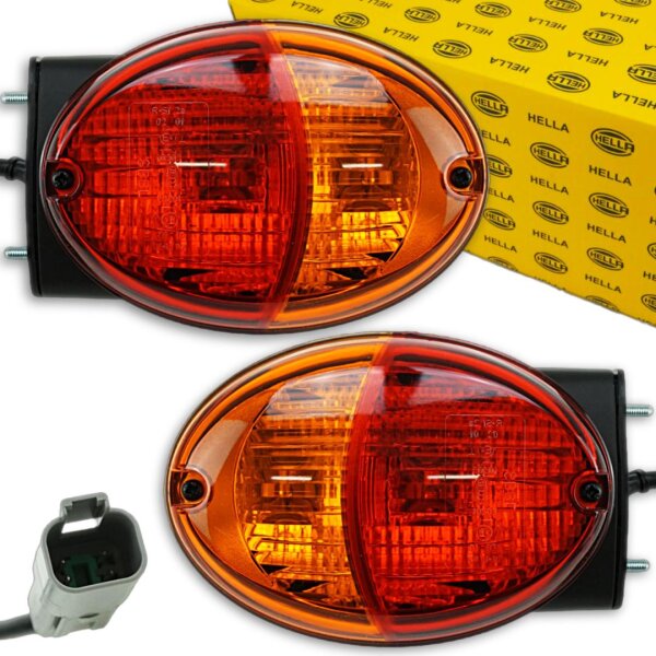 2x Taillight combination rearlight halogen 12V 24V universal Hella Agroluna left right new