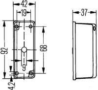HELLA Markierungsleuchte Umrissleuchte weiß / rot UNIVERSAL 2XS 005.020-057