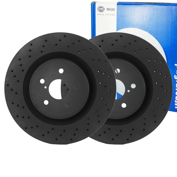 Hella Pagid Brake Disc Set perforated 360mm Carbonic Black for Lexus IS 2 New