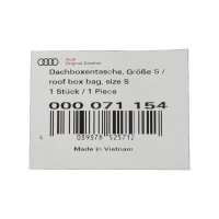 Original Audi Dachboxentasche Größe S 000071154 Tasche Dachbox Reisetasche Neu