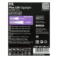 2x BOSCH H1 Plus 120 Xenon-Look | +120% light | 12V 55W car halogen bulb
