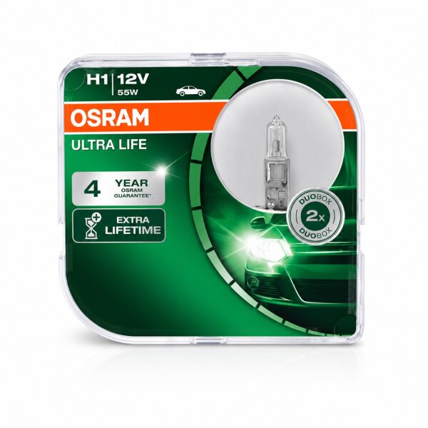OSRAM H1 Glühlampe Ultra Life Longlife 12V 55W Lampe Birne 2 Stück