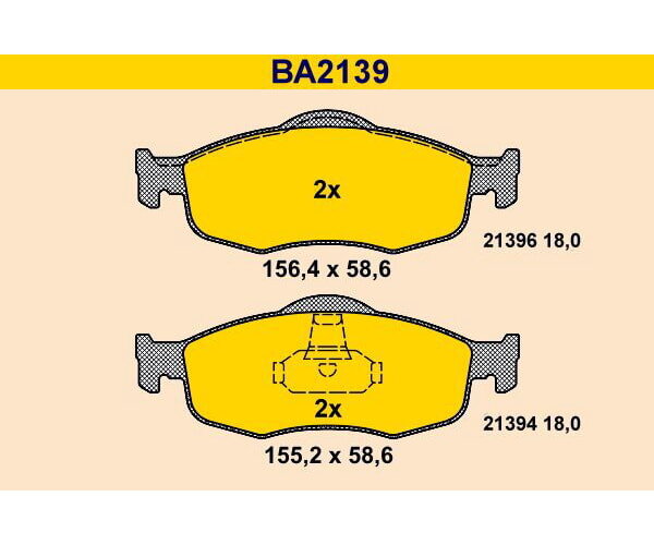 Bremsbeläge Vorderachse Ford Mondeo 2 Ford Scorpio 1 Scorpio 2 Sierra 2 BARUM