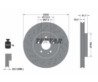 2x TEXTAR brake disc PRO front axle Ø 320mm for...