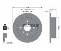 2x TEXTAR rear axle brake disc Ø 258 mm for...