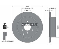 2x TEXTAR PRO rear brake disc Ø 308 mm for NISSAN