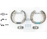 Bremsbackensatz hinten vormontiert mit Radzylinder für Peugeot 207 TEXTAR 84067200