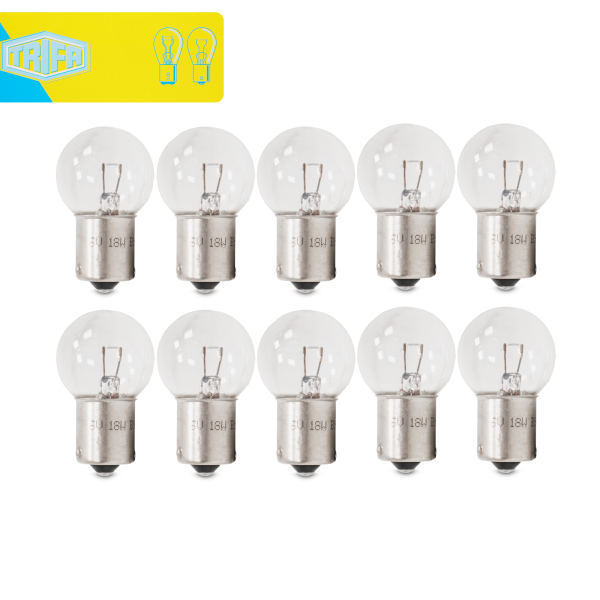10x TRIFA 6V 18W BA15s Glühbirne Leuchtmittel Oldtimer