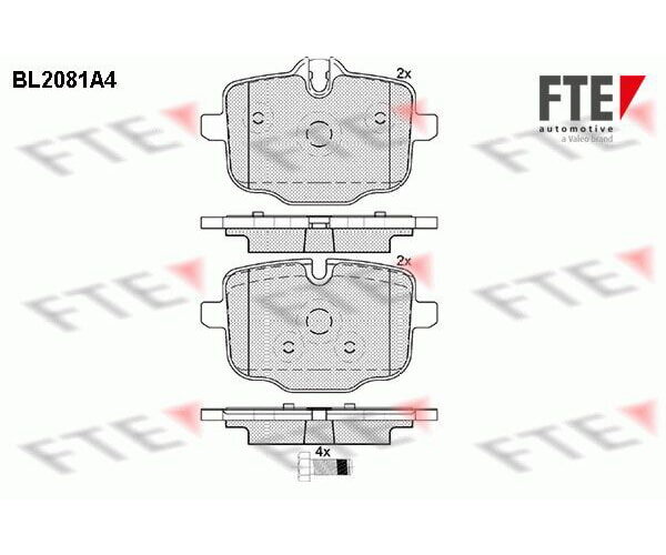 FTE Bremsbelagsatz Scheibenbremse Hinterachse BL2081A4