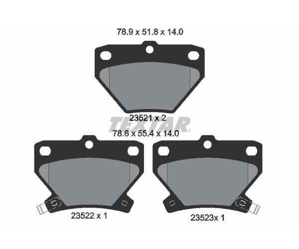 TEXTAR Bremsbelagsatz Bremsbeläge Hinterachse für TOYOTA YARIS PRIUS COROLLA CELICA