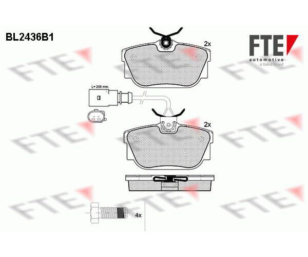 FTE brake pad set for disc brake BL2436B1
