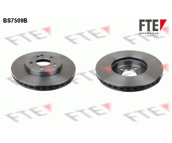 2x FTE brake disc, front axle, Ø 295 mm, for Mercedes Benz BS7509B