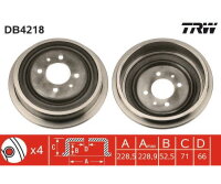 Bremstrommel Trommelbremse Renault TRW Hinterachse 229mm...