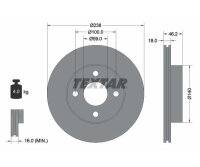 2x TEXTAR Bremsscheibe Ø238mm vorne für...