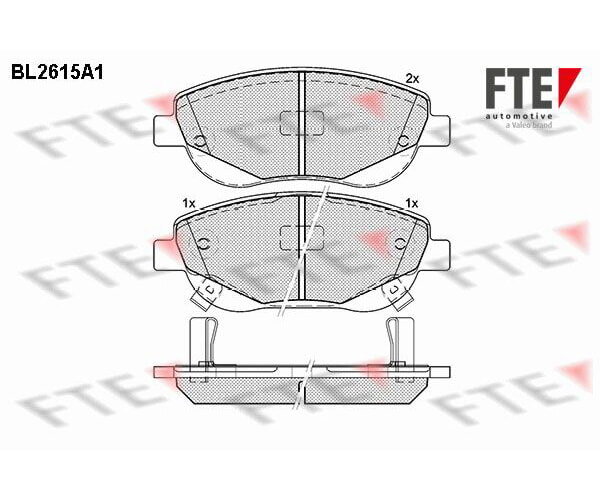 FTE Bremsbelagsatz Scheibenbremse Vorderachse für Toyota BL2615A1
