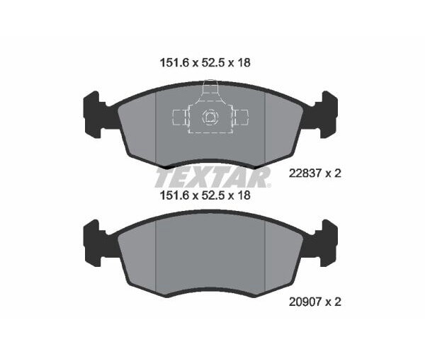 TEXTAR Bremsbelagsatz Bremsbeläge Vorderachse für FIAT