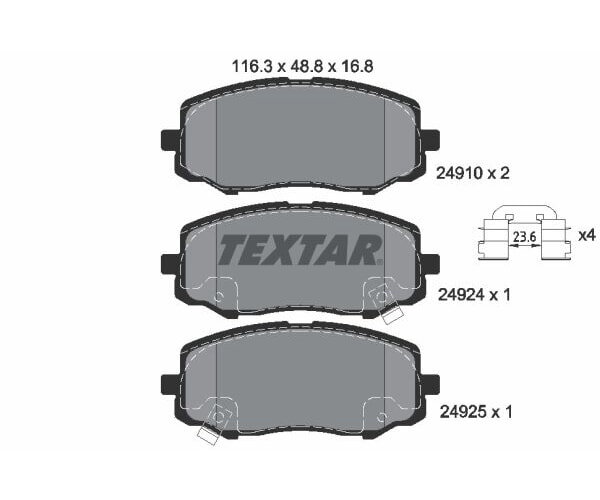 TEXTAR Bremsbelagsatz Scheibenbremse Q+ 2491001