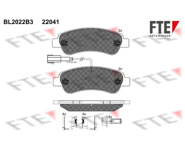 FTE Bremsbelagsatz Bremsbeläge Hinterachse für CITROEN FIAT PEUGEOT
