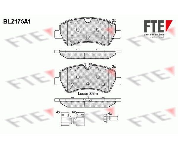 FTE Bremsbelagsatz Bremsbeläge HINTERACHSE für für FORD TRANSIT V363 FCD FDD FED