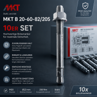 MKT Bolzenanker B 20-60-82/205 M20 verzinkt...