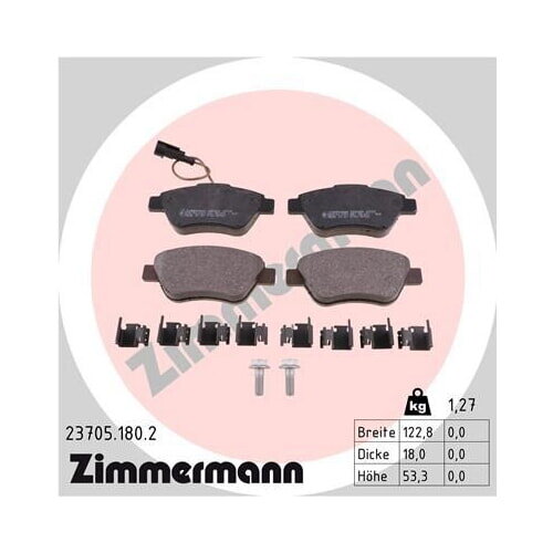 ZIMMERMANN Bremsbelagsatz Scheibenbremse 23705.180.2