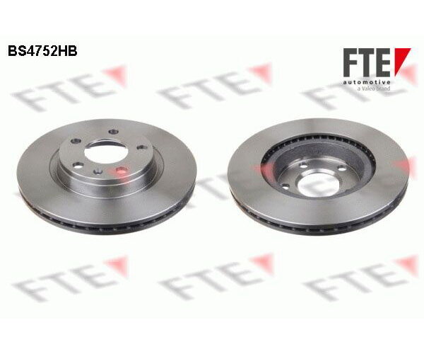 2x FTE front axle brake discs, 80 mm diameter, for Audi, Seat, Skoda, and VW (part number BS4752HB)