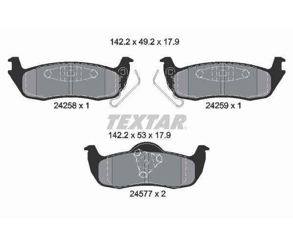 TEXTAR Bremsbelagsatz für JEEP Grand Cherokee III WH WK Commander XK XH hinten