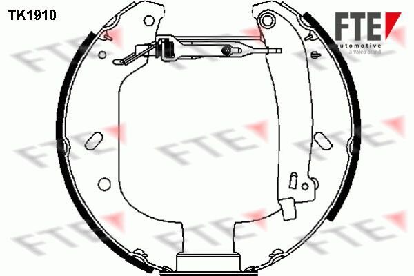 FTE Bremsbackensatz Trommelbremse Bremsbacken für Citroen Fiat Peugeot TK1910