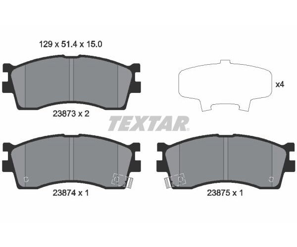 Bremsbeläge vorne für Kia Rio Clarus Sephia Roadstar TEXTAR 2387301 Bremsklötze