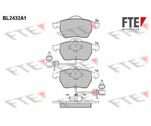 FTE Bremsbelagsatz Bremsbeläge VORDERACHSE für Audi A4 A6 Skoda Superb I VW Passat