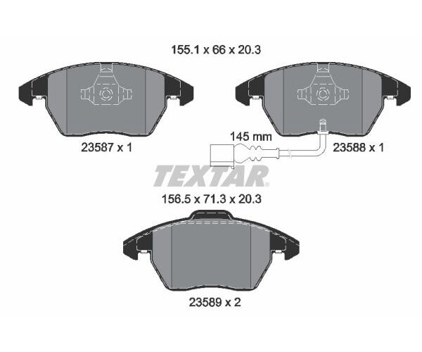 Bremsbelagsatz Bremsbeläge vorne für Audi A3 VW Golf 5 6 Seat Leon Textar