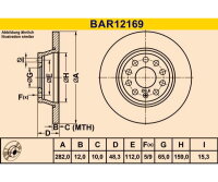 2x BARUM Bremsscheibe HINTEN für VW PASSAT AUDI SEAT...
