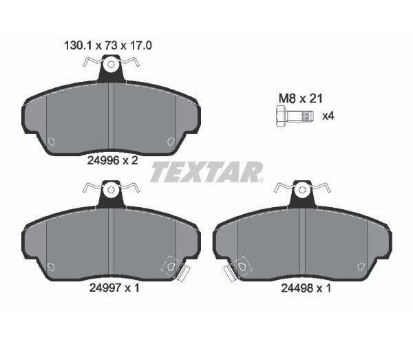 TEXTAR Bremsbeläge VORDERACHSE für HONDA CIVIC CONCERTO LAND ROVER FREELANDER