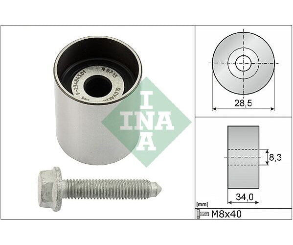 INA Umlenkrolle Führungsrolle Zahnriemen 28,5mm für Audi VW Skoda Seat Ford