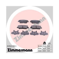 ZIMMERMANN Bremsbelagsatz Bremsbeläge HINTERACHSE...