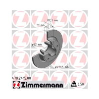 2x ZIMMERMANN Rear Axle Brake Disc 273.5 mm 470.2415.00
