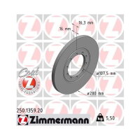 2x ZIMMERMANN Bremsscheibe COAT Z Ø280mm für FORD TRANSIT Bus TDCi