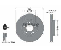 2x TEXTAR Bremsscheibe PRO+ Ø280mm VORNE für KIA CEED ED + PRO CEED