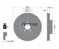 1x TEXTAR front brake disc, 335 mm diameter, for...