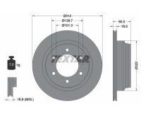 2x TEXTAR Rear Brake Disc 313mm 92091600
