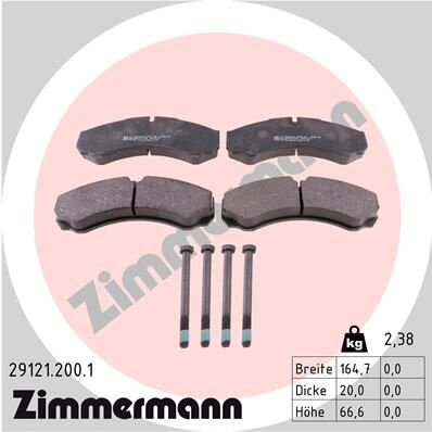 Bremsbeläge vorne für Iveco Daily Renault Trucks ZIMMERMANN 29121.200.1
