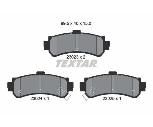 TEXTAR Bremsbelagsatz Bremsbeläge Hinterachse für NISSAN
