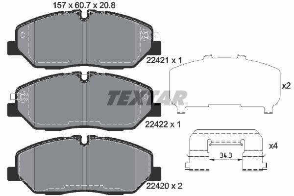 Bremsbeläge Q+ VORDERACHSE für HYUNDAI H350 2.5 TEXTAR