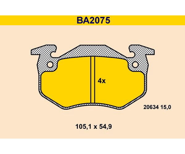 Bremsbeläge VORDERACHSE für RENAULT Twingo 1 BARUM