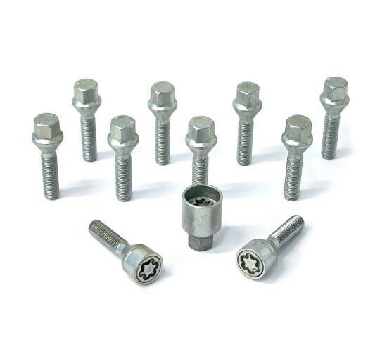 Radschraubensatz H&R 1252801SET M12x1,5x28 Kegelbund SW17 mit Felgenschloss