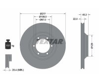 2x TEXTAR front brake rotors, 277 mm