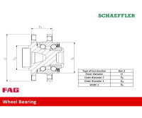 Radlagersatz hinten mit Radnabe für Volvo S60 S80...