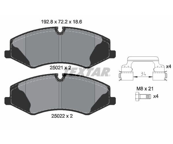 TEXTAR Bremsbelagsatz für Land Rover Range Rover III L322 Bremsklötze vorne