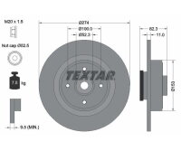 1x TEXTAR PRO rear brake disc, Ø 274 mm, for RENAULT